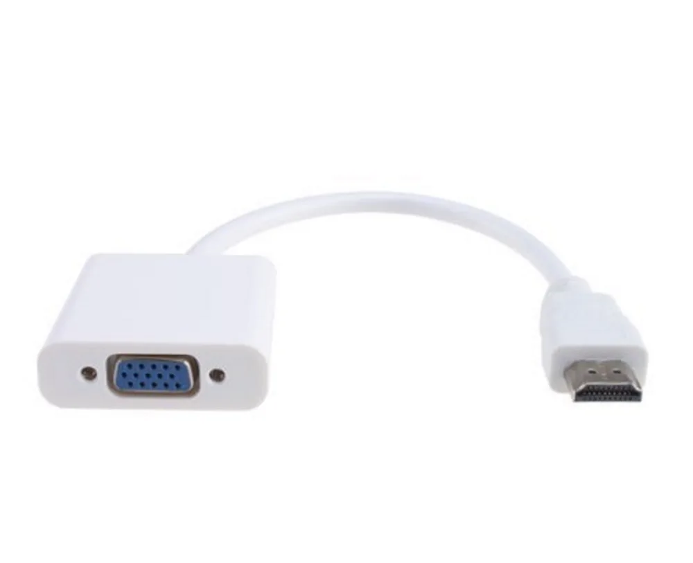 100 unids/lote de adaptador de Cable HDMI a VGA, convertidor de HDMI a