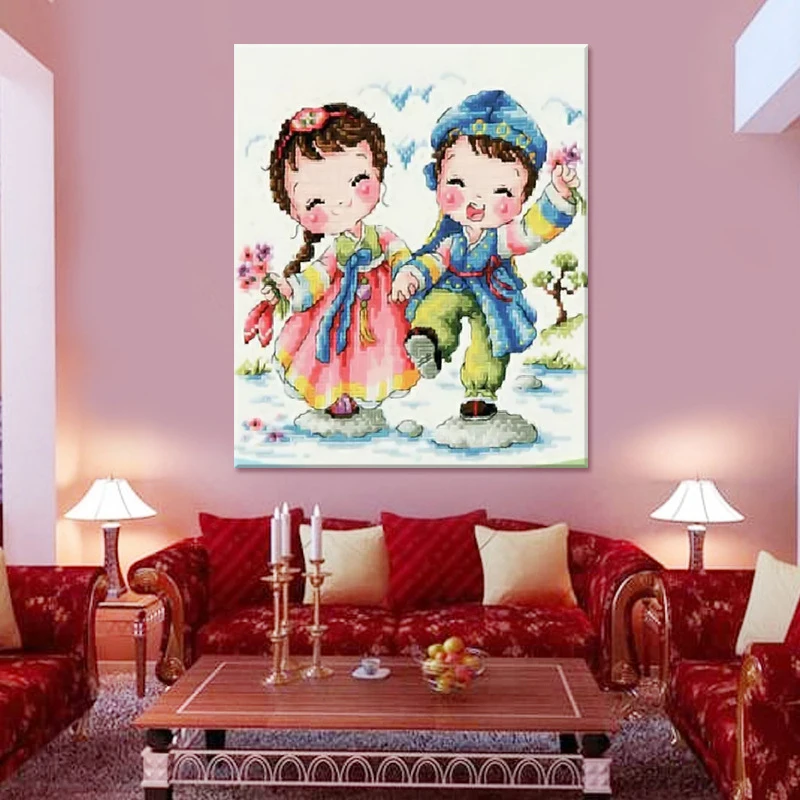 5D DIY Diamond Painting Cartoon Wedding Dance wedding Embroidery / Square full drill Cross Stitch Daimond | Дом и сад