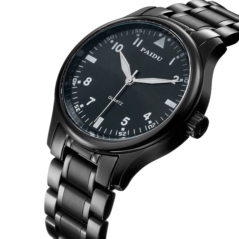 Paidu Cool Men Pilot Watch Luxury Dashborad Dial Full Stainless Steel Business Male Dress Wristwatch High Quality Military Clock (3)