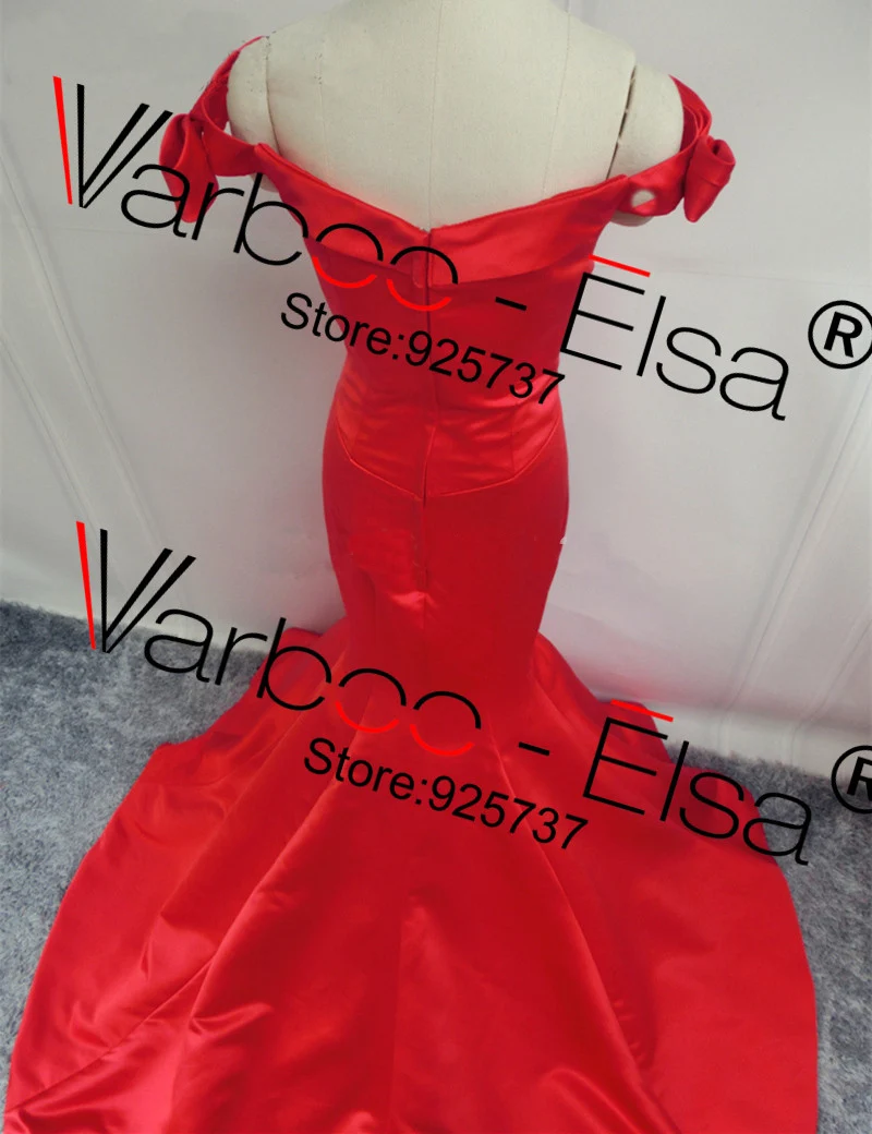 2017-V-Neck-satin-Red-Mermaid-Gown-Off-The-Shoulder-Sexy-Long-Evening-Dress-Court-Train4