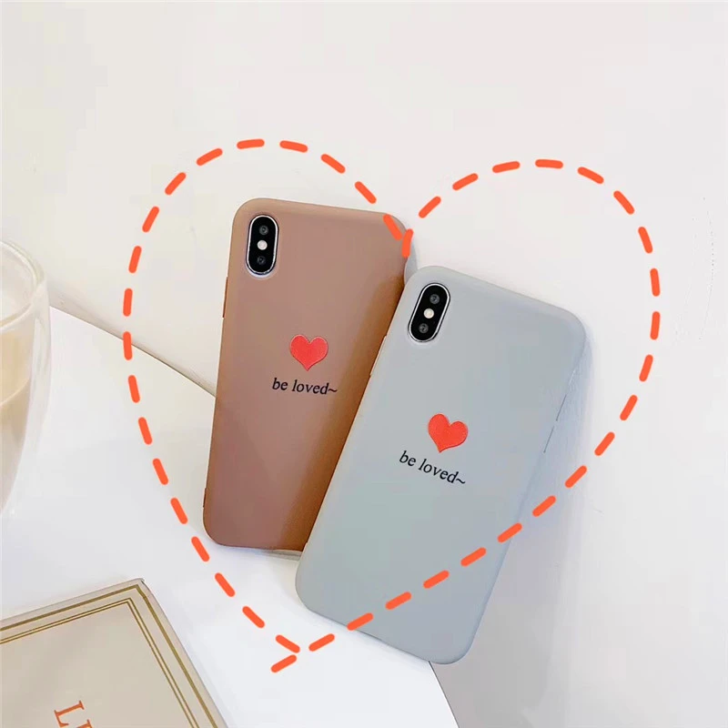 Hot Tpu material Silica gel Loving Cover Case For iphone 6 6S 7 8 Plus X XR XS Max Fashion Solid color personality Cases Couple Hot Tpu material Silica gel Loving Cover Case For iphone 6 6S 7 8 Plus X XR XS Max Fashion Solid color personality Cases Couple