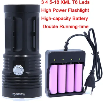 

Super Power 3-18 * XM-L T6 led Flashlight Torch Lamp flash light Waterproof fishing Hunting Lamp use Rechargeable 18650 Battery
