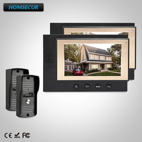 

HOMSECUR 7" Wired Video Door Phone Intercom System+Intra-monitor Audio Intercom(TC031+TM701-B)