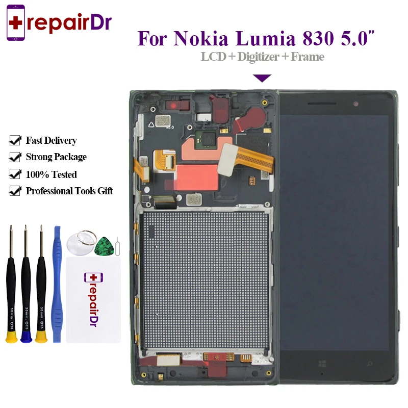 Оригинальный ЖК экран для Nokia 830 Новый дисплей 5 0 дюйма Lumia сенсорный с