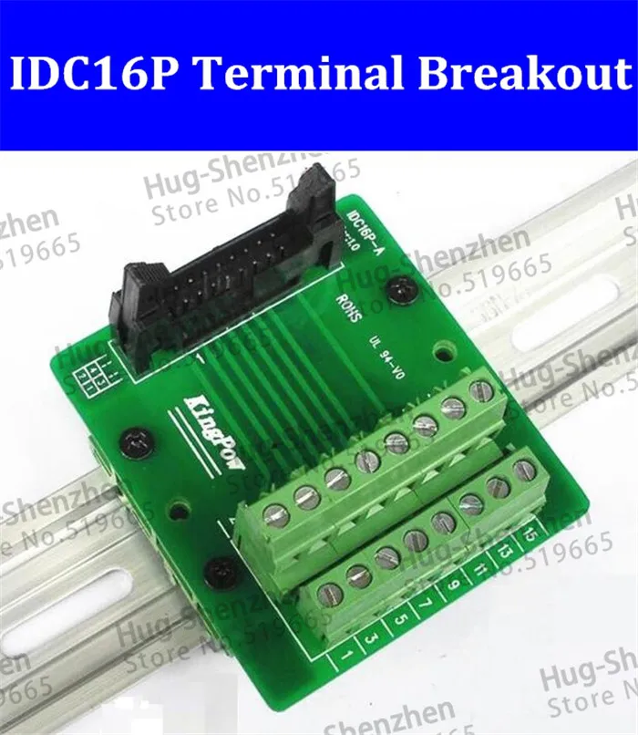 

High Quality 16P to terminal PLC to terminal IDC16P terminal breakout with bracket for C45 Din Rail--5pcs/lot