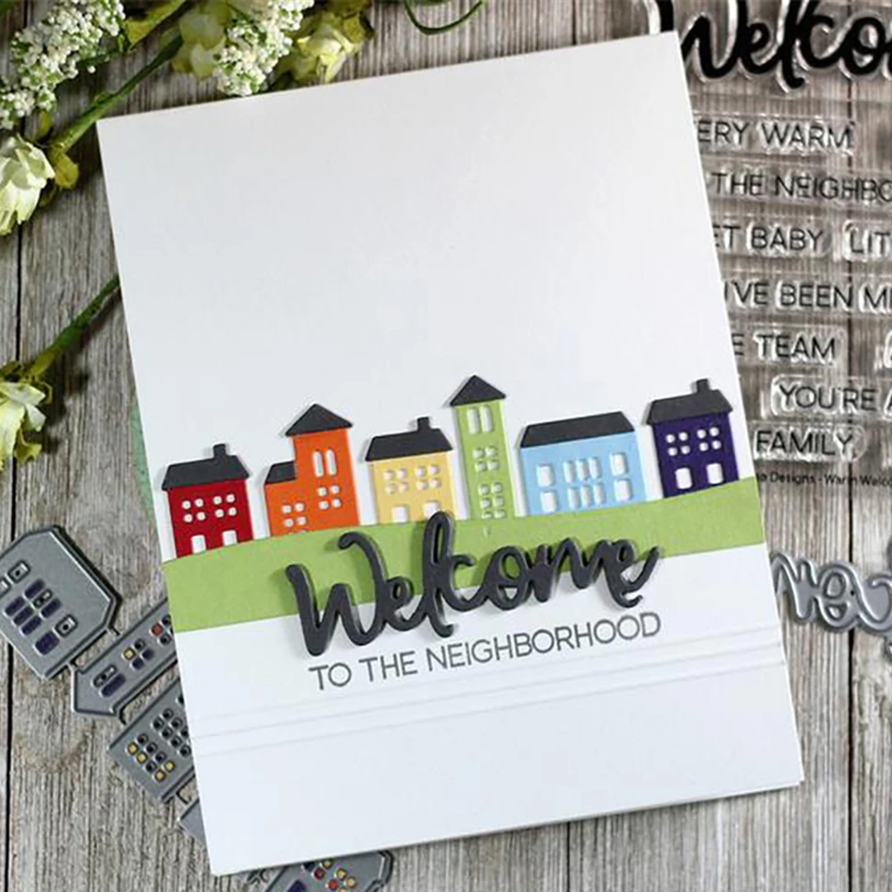 

Buildings frame metal cutting dies Scrapbooking Craft Dies cuts card making Emboss paper crafting art panel punch