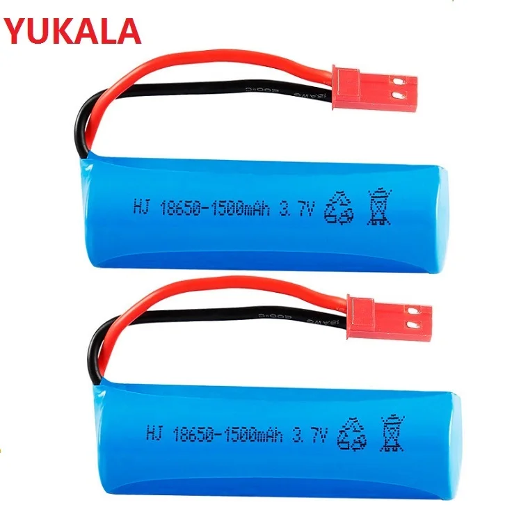 YUKALA 2 шт 3 7 v 1500Mah литий ионный аккумулятор 15C 18600 JST Разъем для rc лодки автомобиль вертолет|Детали и аксессуары|