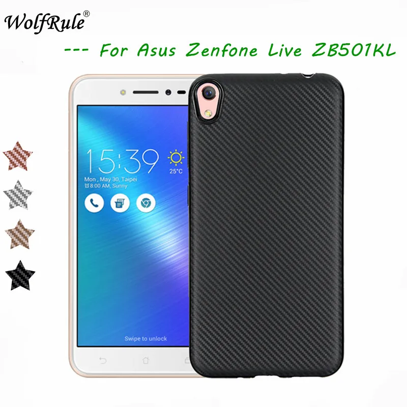 Чехол wolfrole для Asus ZenFone Live ZB501KL роскошный мягкий матовый чехол из углеродного
