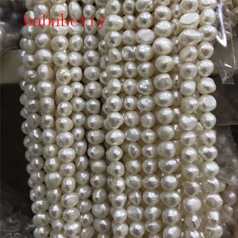 

Wholesale New natural freshwater pearl white irregular loose beads 13"