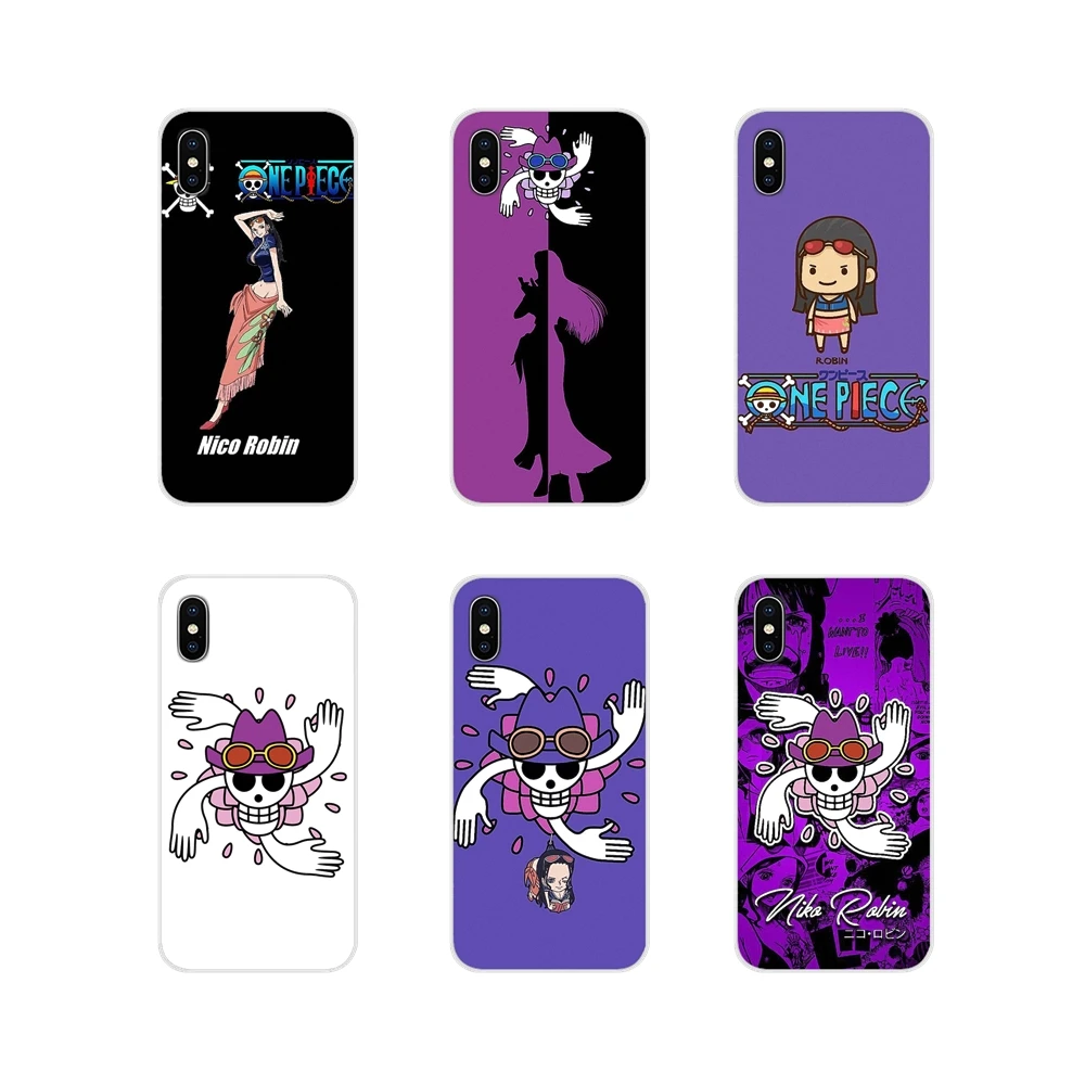 Аксессуары чехол для Apple iPhone X XR XS MAX 4 4S 5 5S 5C SE 6 6S 7 8 Plus ipod touch One Piece Nico Robin череп флаг |