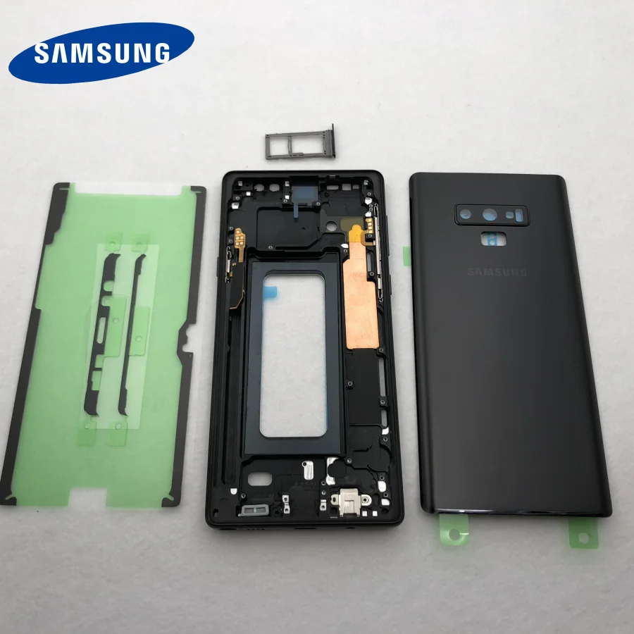 Оригинальный чехол для всего корпуса note9 средняя рамка стеклянная задняя крышка