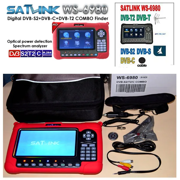 

combo finder satlink ws6980 DVB-S2/C+DVB-T2 COMBO Optical detection Spectrum satellite finder meter satlink ws-6980