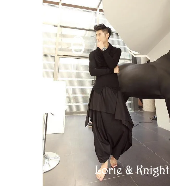 Free Shipping Men's Hip Hop Harem Pants Long Black Dance