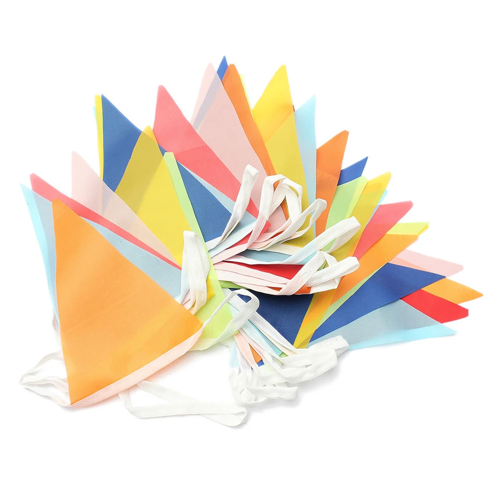 

10M Colorful Banner Wedding Party Decor Festival Rainbow Flag Bunting for Kids Birthday Party Decoration Supplies