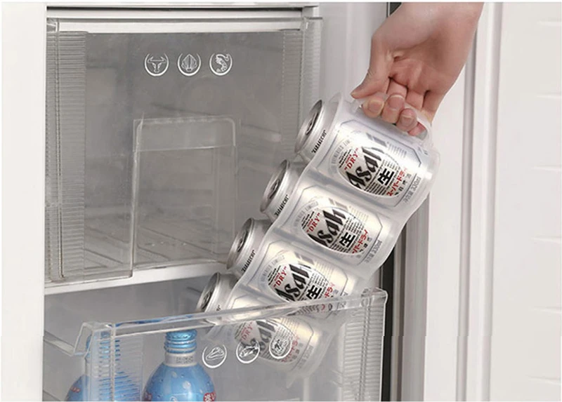 Honana CF-KT04 Cans Storage Box Refrigerator Fridge Organizer Four Case Sauce Bottle Container