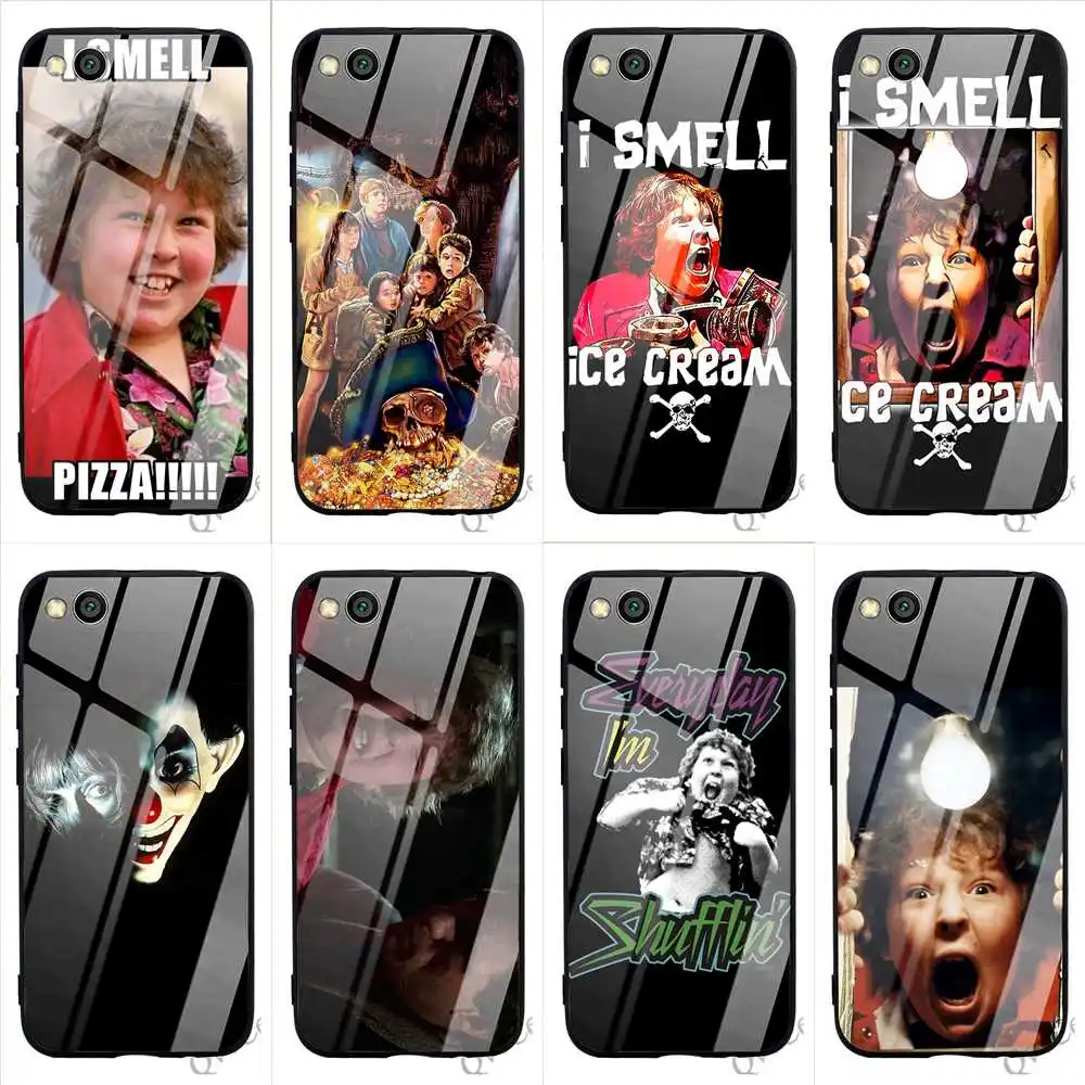 

Protective Goonies Chunk Tempered Glass Phone Case for Xiaomi Redmi Note 7 Cover A1 A2 Mi 8 9 F1 Lite 4X 6A 5 6 Pro Covers Back