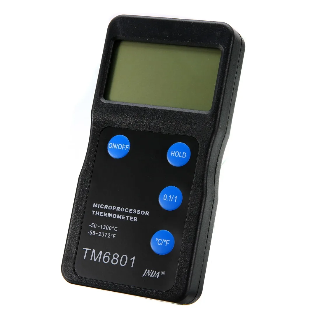 New K Type Thermometer Portable Digital High Temperature Thermometer Pyrometer with Probe Black For Measuring Tools