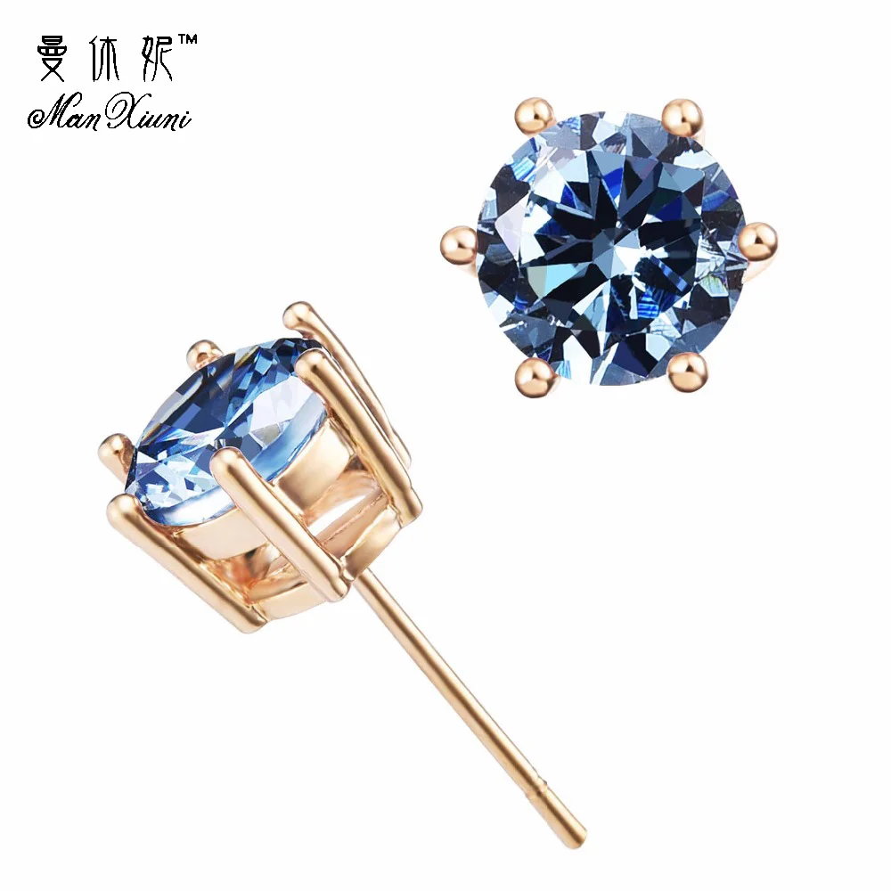 Золотые красочные хрустальные серьги с цирконием камень женский подарок на день рождения бижутерия ювелирные украшения для женщин