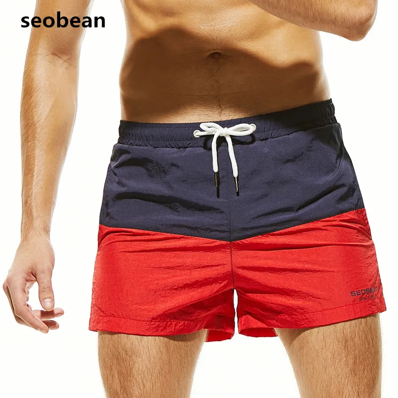 

2019 New SEOBEAN men's Beach Shorts swimwear and out door shorts polyester Quick Drying male fashion Shorts 3colors