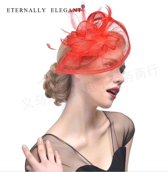 New Yarn Feather Headdress Fashion Hat Elagant Ladies Party Vintage Headdress For Wedding Party EE2401