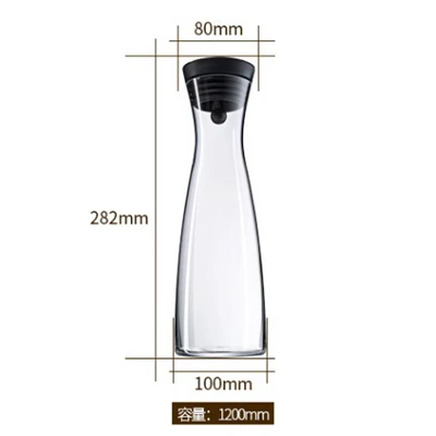 780ml1200ml1800mlбольшая емкость, толстые стеклянные кастрюли для холодной воды, жаропрочные взрывозащищенные соки, кувшин для воды, чайники - Цвет: a 1200ml