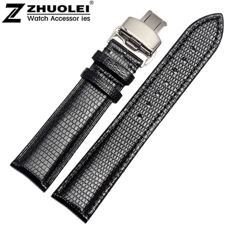

18mm 20mm 22mm 24mm New Watches Genuine Leather Wrist Watch Band Strap Women Men Butterfly Watch Buckle