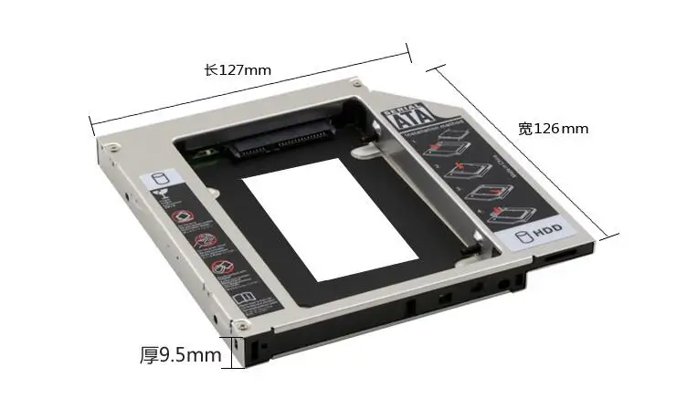 Добавить 2nd SATA 2.5 &quot жесткий диск HDD / SSD кэдди 9.5 мм для HP ProBook 450 G3 470 G0 G1 G2 650 455 серии |