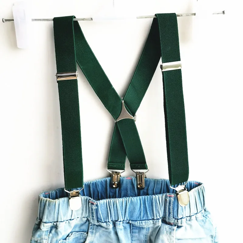 2.5*65CM S Size Adjustable Strap X Back Baby Boy Suspenders 4 strong Clips on Kids Braces Suspender Hold Trousers Boys girls