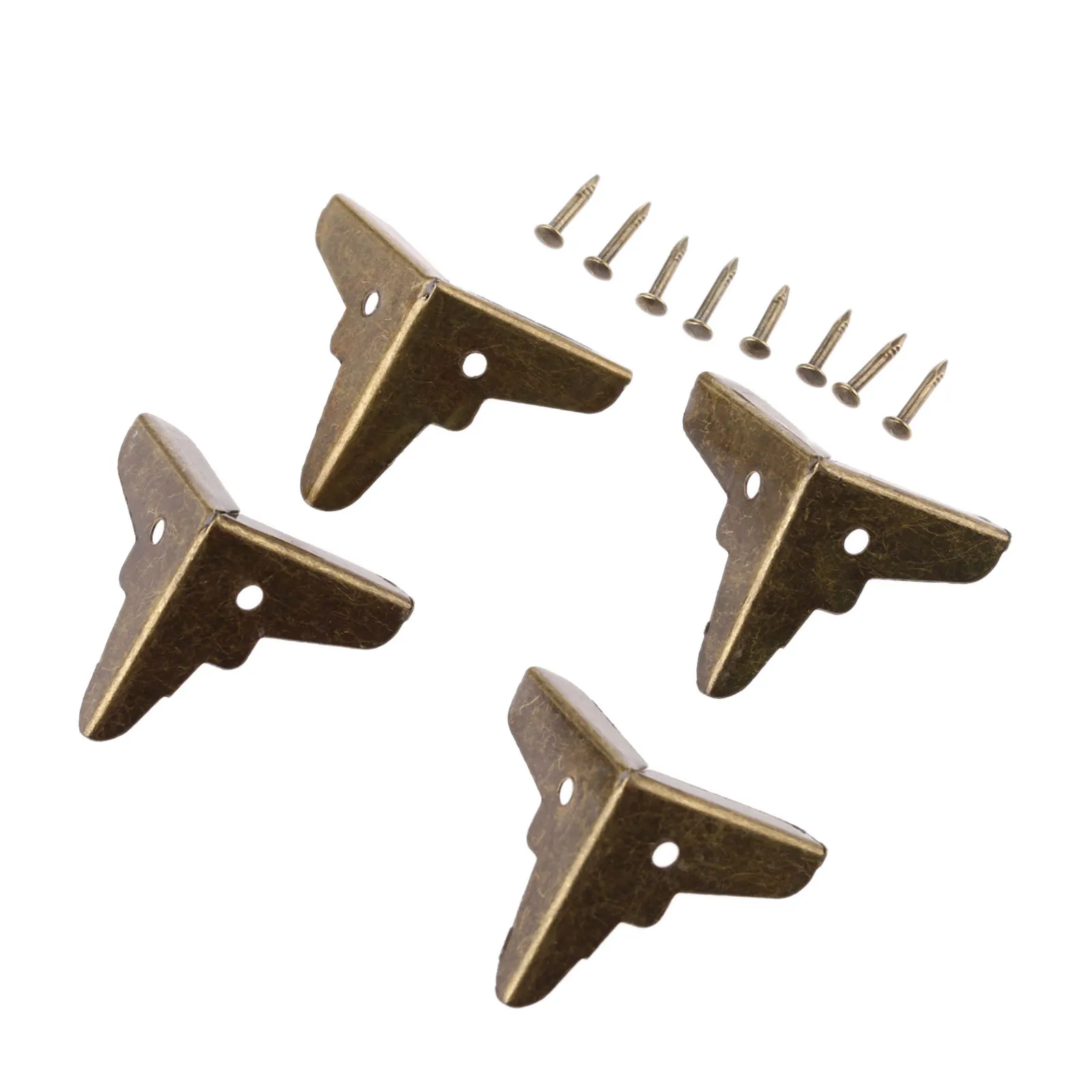 

4Pc 20mm Iron Decorative Antique Jewelry Wine Gift Box Wooden Case Corner Protector Guard Decorate Desk Box Furniture Hardware