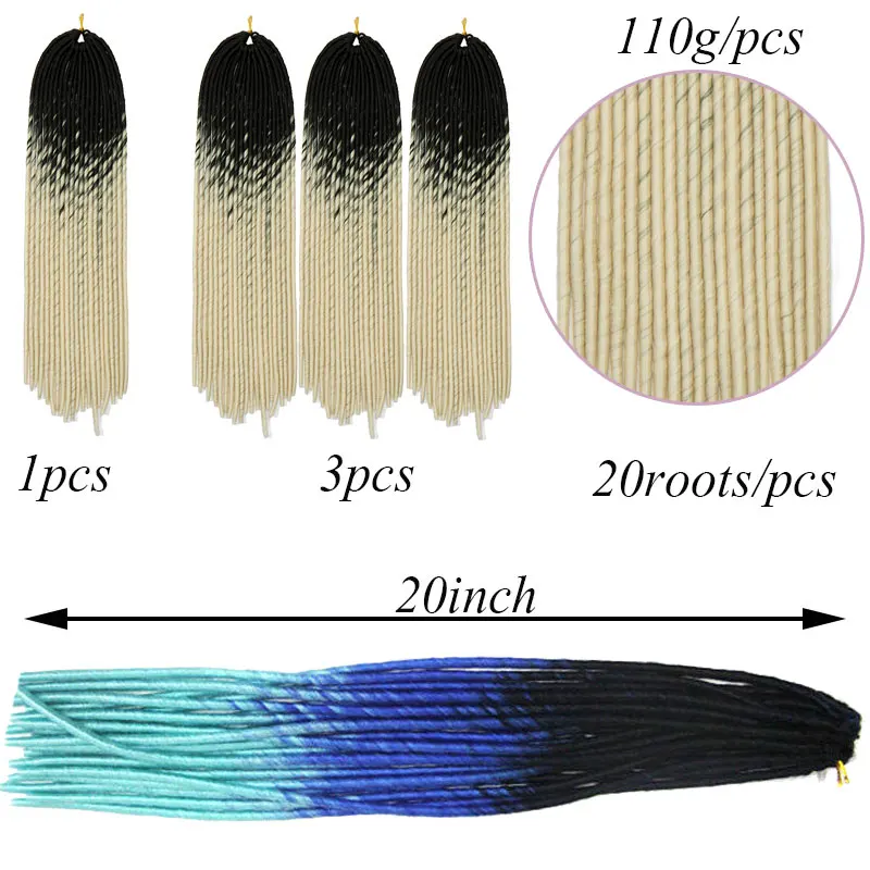 SNOILITE искусственные локоны в стиле Crochet косички 20 дюймов мягкие натуральные