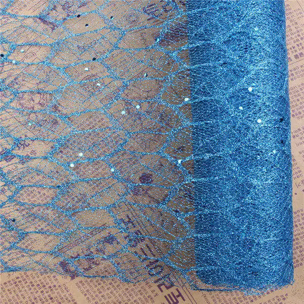 Красивая кружевная блестящая сетка с блестками, цветочная упаковка для букета, материалы для украшения цветов, товары для свадебной вечеринки, Тюлевая ткань в рулоне - Цвет: Небесно-голубой