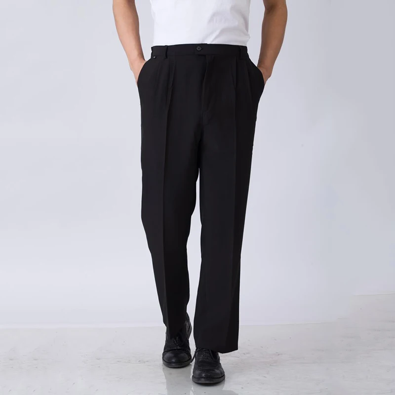 

Elastic Waiter Trousers Men Chef Pants High Quality Waist Chef Working Pants Hotel Restaurant Black Work Wear