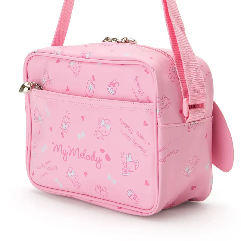 Милая розовая сумка-мессенджер с рисунком из мультфильма My Melody, Детская сумка-ланч из искусственной кожи, сумки через плечо для девочек