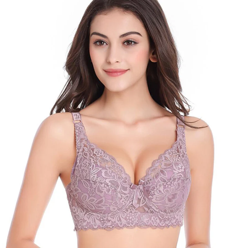 

Thin section fat MM large cups receive the milk collection type openwork lace adjustment bra free shipping