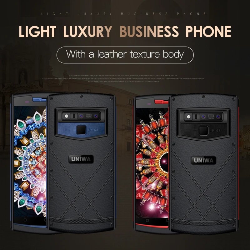 UNIWA M10 Mobile Phone IP68 Waterproof Smartphone Luxury Dual Camera Unlocked 4G LTE Dual SIM Quad Core 2G+16G Android Cellphone