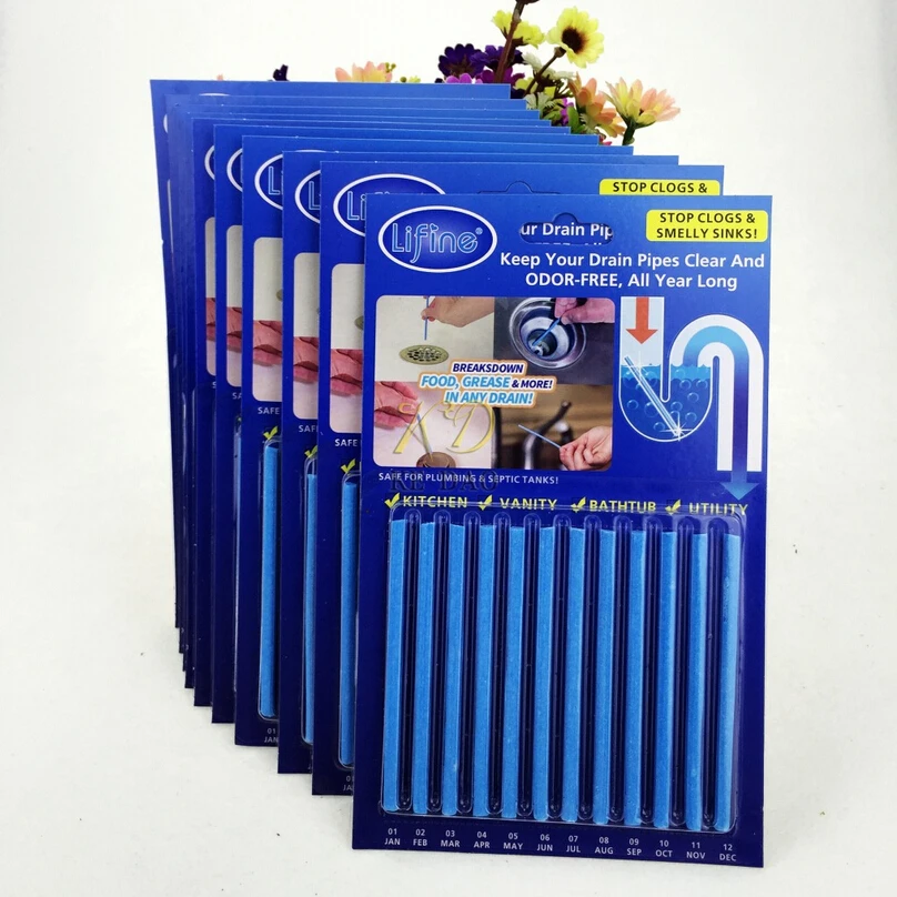 12pcs Lot Sani Sticks Lavender Drain Cleaner Odor Remover