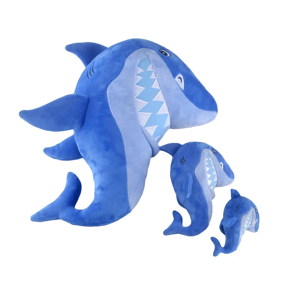 

10cm Baby Blue Shark Plush Toy Three Kinds of Size Stuffed Animals Cute Girls Kids Soft Pillow Kawaii Big Mouth Sharks Gifts