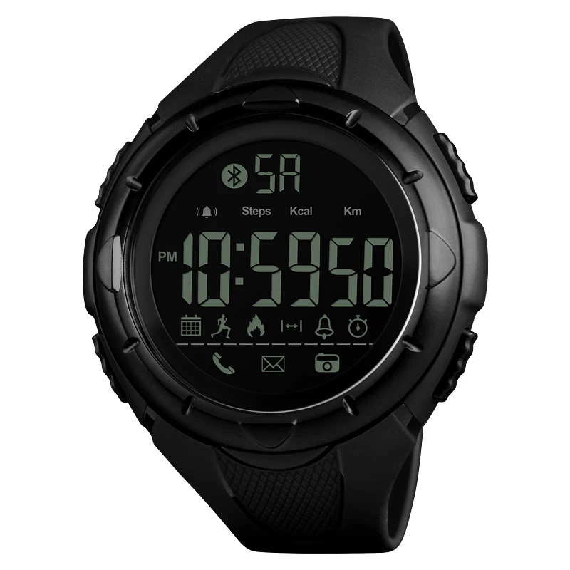 

SKMEI 1326 Men's Digital Watch Support IOS Android Operating System App Message Call Remind Runner Pedometer Fitness Watch Black