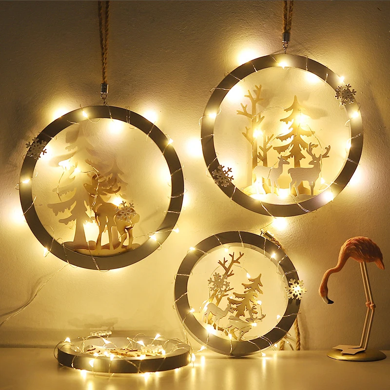 Flone Nordic Decoration Home Wooden Elk Hanging Ornaments Christmas Nursery Decor Kids Room Decoration Supplies Accessories (24)