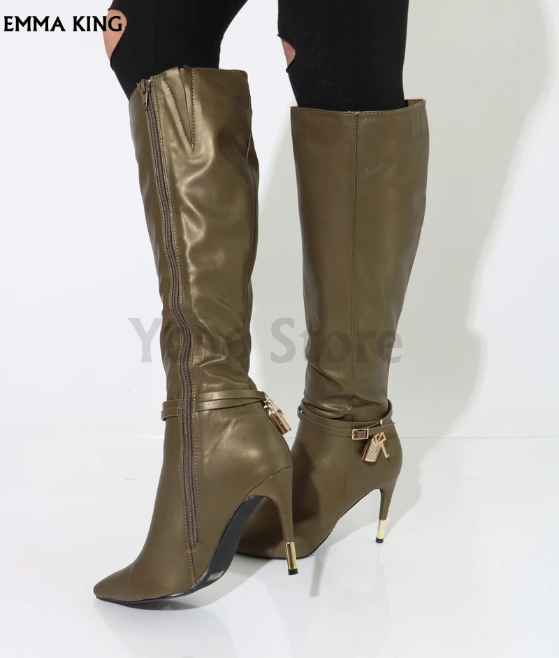 

2019 New Elegant Boots Women Autumn /Winter Pointed Booties Stiletto Heel Zip Heels Motorcycle Botas Mujer Fashion Shoes Woman