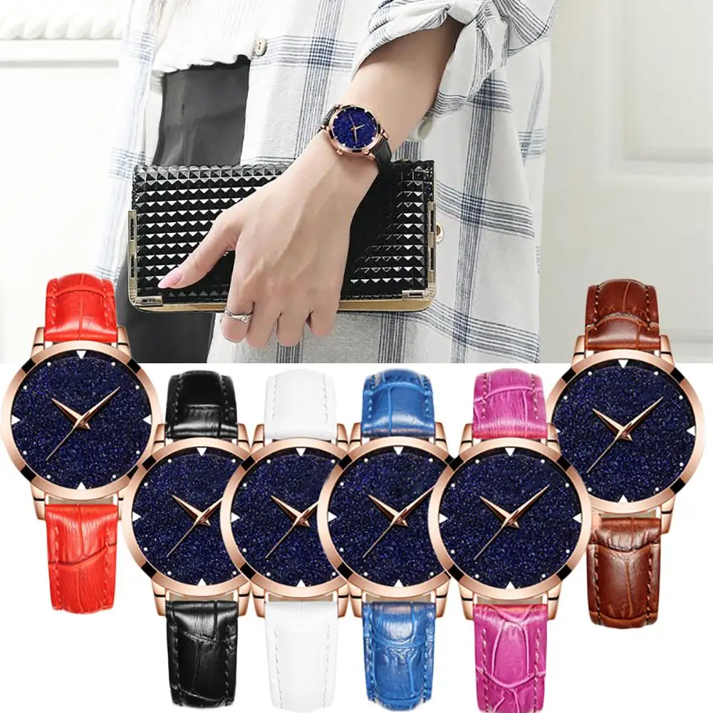 

Fashion Women Slim Band Starry Sky Women Accessory Quartz Analog No Number Wrist Watch reloj mujer Bracelet Relojes