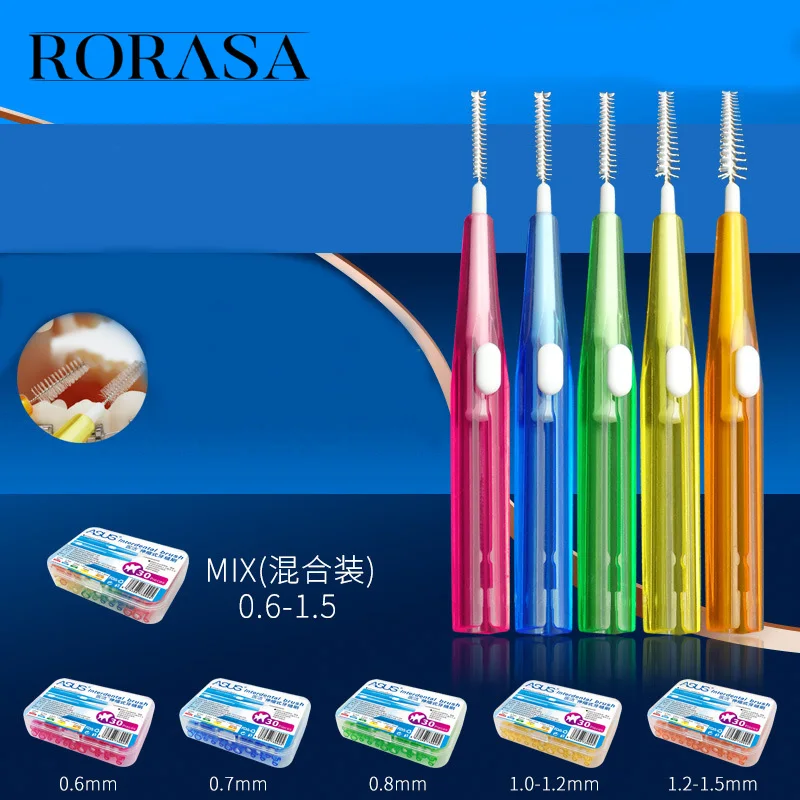 

30Pcs/Pack Push-Pull Interdental Brush Gum Interdental Tooth Brush Orthodontic Wire Brush Toothbrush Oral Care Toothpick