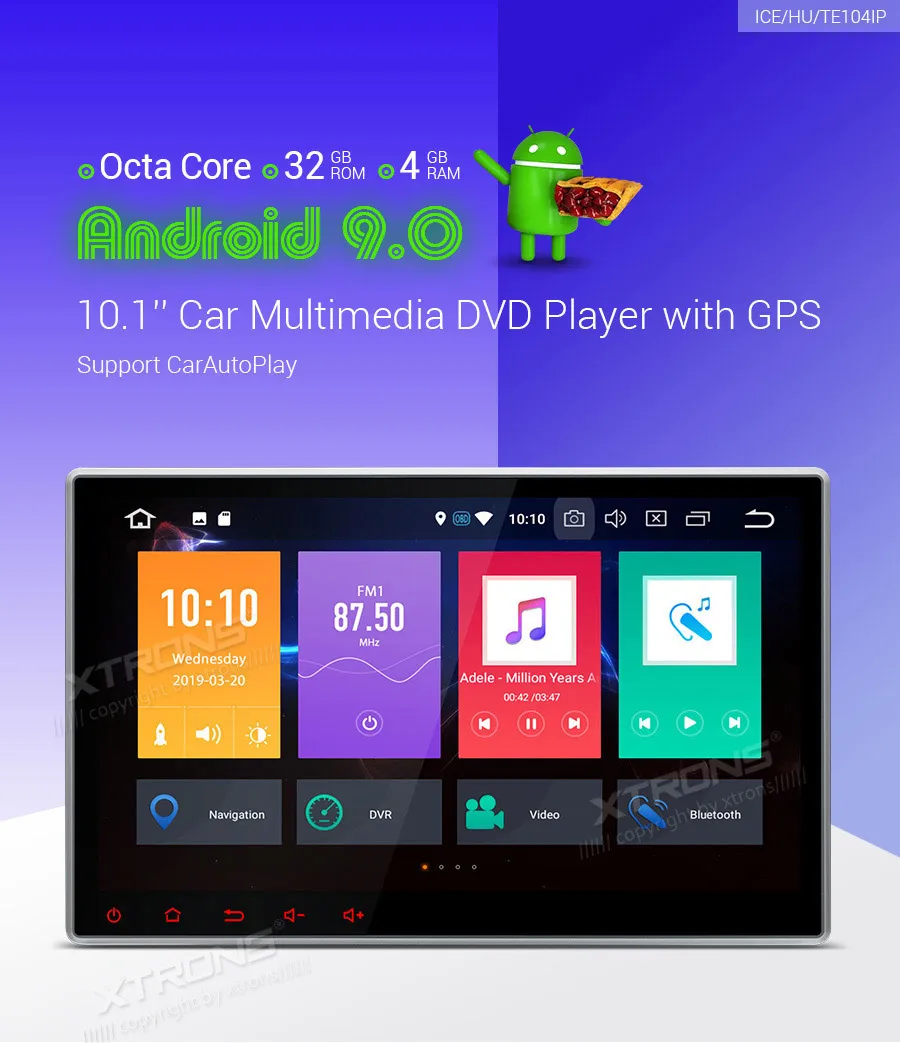 Excellent 10.1" Android 9.0 OS 2 Din Car DVD Multimedia Two Din Car Navigation GPS Double Din Autoradio with 5 Adjustable Viewing Angles 1