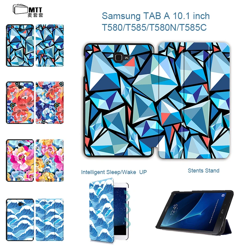Цена MTT чехол с полной печатью для Samsung Galaxy Tab a 10,1 2016 s7 SM T580 T580N T585 T585C Trifold кожаный чехол подставка для планшета