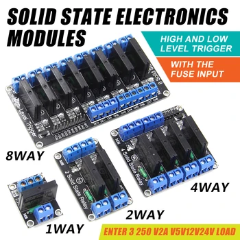 

5V Relay 1 2 4 8 Channel OMRON SSR High Low Level Solid State Relay Module 250V 2A For Arduino