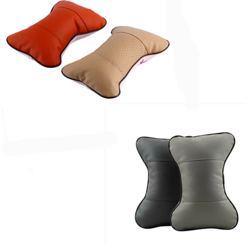 4 Colors leather Hole-digging headrest Car Headrest Supplies Neck Auto Safety car seat covers | Автомобили и мотоциклы