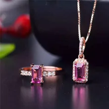 Натуральный порошок Турмалин Набор 925 инкрустированные серебро кулон+ кольцо ювелирные изделия из двух частей