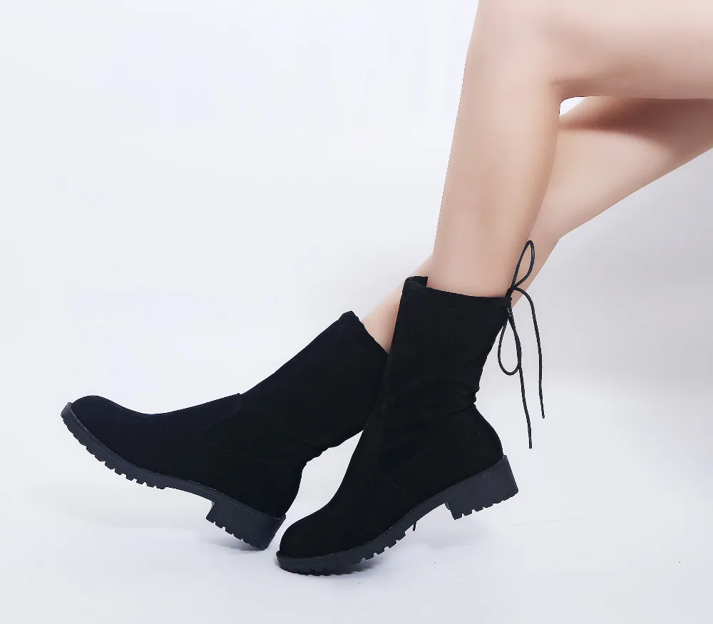 Aphixta/ г. черные зимние сапоги до середины икры женские комфортные праздничные туфли женская обувь ботинки на квадратном каблуке, большие размеры