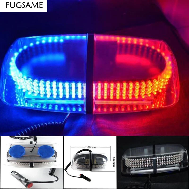 

240 Led Super power Red Blue Amber EMS Strobe light 20W 12V Car Roof Emergency Warning flashing lights with Magnetic