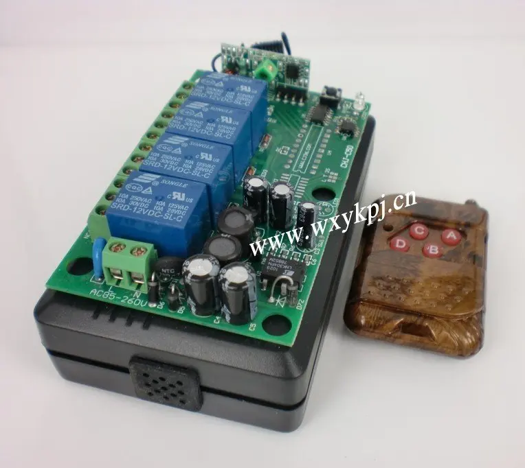 

Best Price 85V~220V 10A 4CH Channel RF Wireless Remote Control System Receiver & Transmitter 315-433MHZ